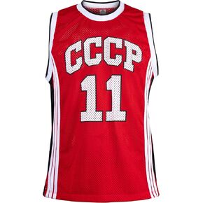 CCCP Vladimir Tkachenko 11 Basketball USSR Red Jersey Sleeveless Top Sport Retro