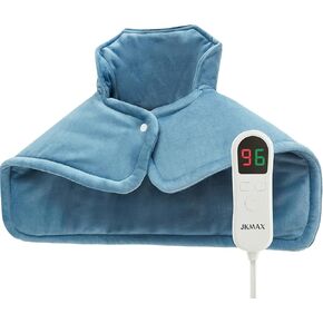 Heating Pad for Neck and Shoulders and Back - Upgrade Neck Heating Pad with 10 Heat Settings and 6 Timers Auto - Shoulder Heating Pad Birthday Gifts for Women Men Mom Dad (Blue