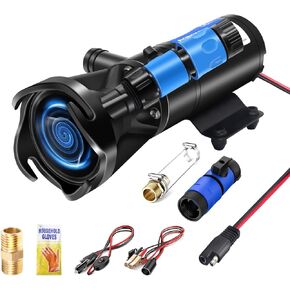 RV Macerator Pump Quick Release Sewage Pump 12V 12GPM Portable Waste Water Pump for RV Boat Marine Motorhome Campers