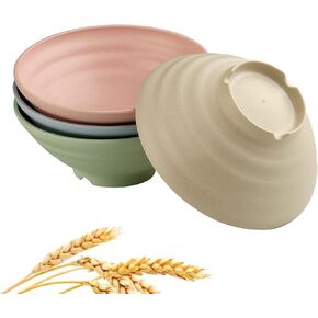 Wheat Straw Bowls Set Unbreakable Cereal Bowls Dinner Bowl Sets Dishwasher & Microwave Safe (9 Pcs 24 Oz)