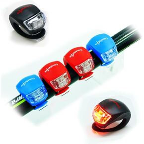 Bicycle Light Front and Rear Back Tail lights Silicone LED Bike Light Set - Bike Headlight and Taillight,Waterproof & Safety Road,Bicycle Bike Lights,Batteries Included,4 Pack led safety light