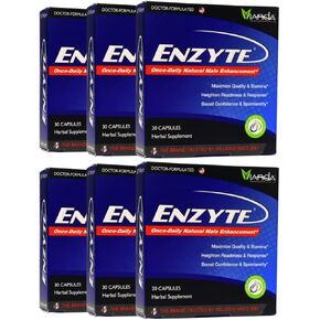 Enzyte® Natural Male Enhancement Supplement for Quality and Stamina with Asian Ginseng, Ginkgo Biloba, Grape Seed Extract, Horny Goat Weed - 180 Capsules
