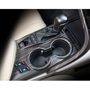 Kadore Console Panel Cup Holder Trim Gear Shift Cover for Toyota Camry LE SE TRD SE 2019 2020 2021 2022 2023 2024 Interior Carbon Fiber Style LHD 1pc (Without Seat Heater Switch)