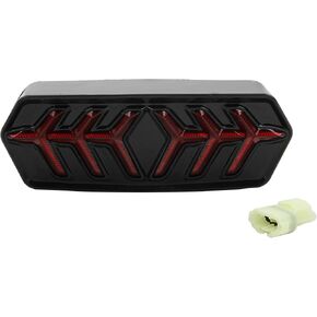 PowerMotor Motorcycle Tail Light with Turn Signal Led Integrated Taillight for Honda GROM MSX125 CBR650F CTX700(Smoked lenses)