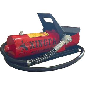 Air Hydraulic Pump 10,000 PSI, 1.7L Reservoir, NPT 3/8" Oil Outlet, NPT 1/4" Inlet, Hydraulic Pump Air Hydraulic Foot Pump, with Air Line Lubricator, Red-US