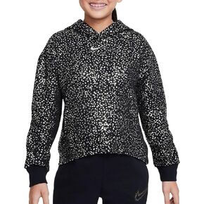 Nike Girl's NSW Fleece WC Hoodie (Little Kids/Big Kids) Black/Metallic Gold SM (8 Big Kid) in Saudi Arabia