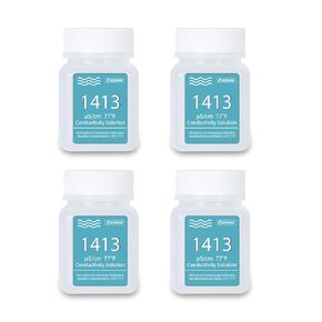 1413μS/cm Calibration Solution Conductivity Standard Buffer Solution for EC Tester Hydroponics Meter 4 Bottles of 50mL