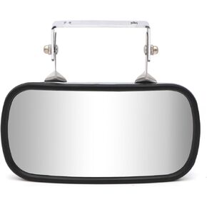 BOOLEE Convex Mirror Stainless Steel Rectangular U-Bracket for Cars Trucks Boats Tractors Forklifts Improves Visibility Rear view and Side Mirror Universal Screw Fixed
