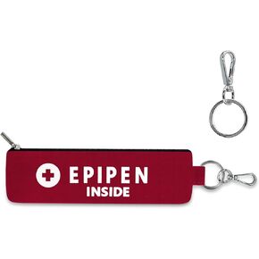 1 Pack EpiPen Carry Case,Red Epipen Holder Bag with Carabiner-for 1 EpiPen Asthma Allergy Medication,Sports Outdoors Travel Epipen Case for Walking or Running