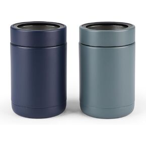 Olympia Tools 2 Pack Standard Can Cooler for Beer & Soda | Stainless Steel 12oz Beverage Sleeve, Double Wall Vacuum Insulated Drink Holder (2 pack,Gray and Navy)