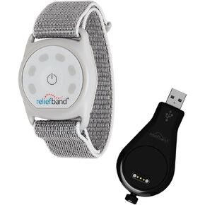 Reliefband Sport Anti-Nausea Wristband | Waterproof, FDA Cleared, Nausea & Vomiting Relief for Motion Sickness (Car, Air, Sea) & Morning Sickness, Drug & Side Effect Free (Grey +USB Charger)