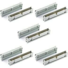 whiteeeen 10pcs 40 Pin IDC Socket Connector Male Female 2x20 0.1" Pitch Dual Rows for Flat Ribbon Cable Gray (5pcs Male Header + 5pcs Female Header)