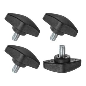 12-Pack Thumb Screws, M6x12mm Tee Wing Knobs, Plastic T Handles Clamping Knob for Woodworking/Machinery/Equipment, Tightening Thread Thumbscrew [Black]