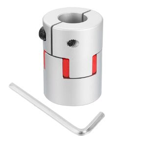 uxcell D40 L55 8mm to 19mm Flexible Plum Shaft Coupling Aluminum Motor Connector Flexible Spider Coupler for 3D Printer CNC Machine and Servo Stepper Motor (Silver Tone/Red)