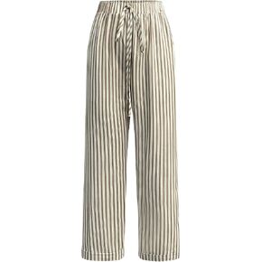 OYOANGLE Women's Striped Print Drawstring Waist Straight Leg Pants Casual Long Trousers with Pocket