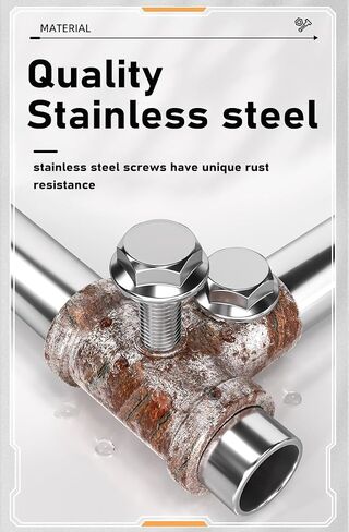 cSeao M8-1.25 x 35mm Flanged Hex Head Bolts Flange Hexagon Screws, Stainless Steel 18-8 (304), Plain Finish, 10 PCS in Kuwait