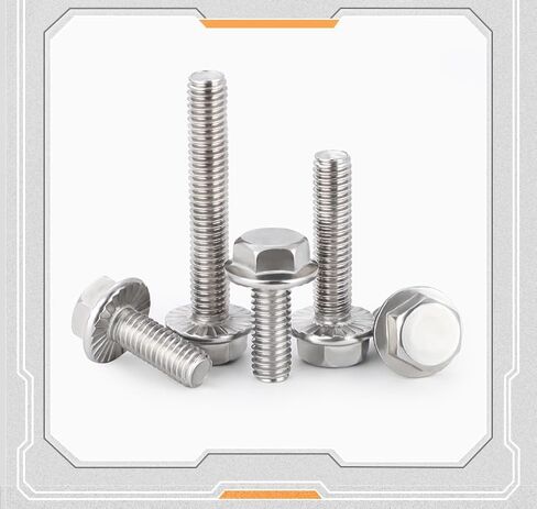 cSeao M8-1.25 x 35mm Flanged Hex Head Bolts Flange Hexagon Screws, Stainless Steel 18-8 (304), Plain Finish, 10 PCS in Kuwait