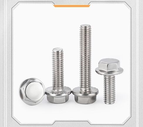 cSeao M8-1.25 x 35mm Flanged Hex Head Bolts Flange Hexagon Screws, Stainless Steel 18-8 (304), Plain Finish, 10 PCS in Kuwait