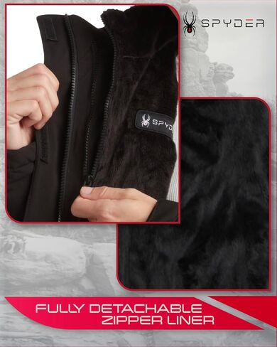 Spyder Womens Ski Jacket - Faux Fur Lined Insulated 3 in 1 Puffer Jacket - Reversible Quilted Winter Coats for Women in Saudi Arabia