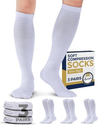 Pembrook Light Compression Socks for Men - 3 Pairs | 8-15 mmhg Compression Dress Socks for Men | Support Socks for Men in Kuwait