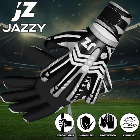 Professional Soccer Goalie Gloves for Youth Adult,Goalkeeper Gloves with Removable Finger Protect,Breathable,Strong Grip,6MM Latex Palm,Double Wrist Support in Kuwait