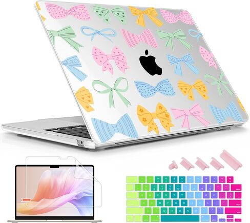 for MacBook Air 15 inch Case 2023 2024 Release M3 A3114 M2 A2941 with Liquid Retina Display & Touch ID, [Sturdy Shockproof] Hard Shell with Screen Protector & Keyboard Cover, Bow in Saudi Arabia