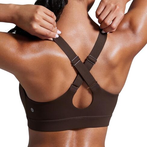 CRZ YOGA Womens Butterbreeze Criss Cross Back Sports Bras - V Neck Adjustable Straps Padded Bra Wireless Workout Training Bra in Saudi Arabia