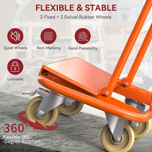 YITAMOTOR Drywall Cart, 3000lbs Heavy Duty Drywall Sheet Cart 45.3" L × 22.4" W × 46" H with 4 Swivel Wheels Panel Cart Lumber Cart Plywood Cart for Wall Panel, Sheetrock, Wood Panel in Saudi Arabia