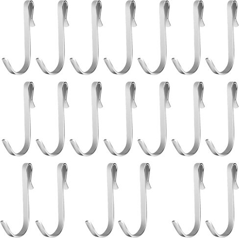 20 Pack Wire Rack Hook Shelf Hook Wire Shelving Accessories J Shaped Hook Stainless Steel Hanger Snap On Hooks Hanging Sink Grid Hook Heavy Duty Hook for Kitchen Bedroom Office, Silver in Saudi Arabia
