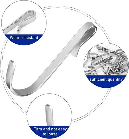 20 Pack Wire Rack Hook Shelf Hook Wire Shelving Accessories J Shaped Hook Stainless Steel Hanger Snap On Hooks Hanging Sink Grid Hook Heavy Duty Hook for Kitchen Bedroom Office, Silver in Saudi Arabia