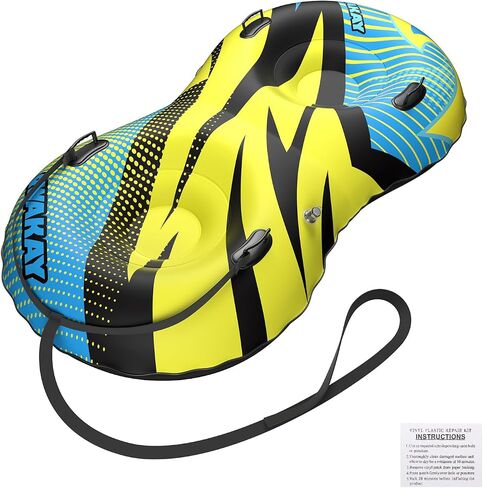 Snow Tube for Sledding Heavy Duty - Snow Sled for Kids and Adult - Double Seats Inflatable Sleds Snow Tubes with Towable Rope - 2 Person Extra Large Inner Tube Sledding for Winter Outdoor Sport Fun in Saudi Arabia