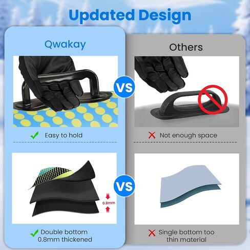 Snow Tube for Sledding Heavy Duty - Snow Sled for Kids and Adult - Double Seats Inflatable Sleds Snow Tubes with Towable Rope - 2 Person Extra Large Inner Tube Sledding for Winter Outdoor Sport Fun in Saudi Arabia