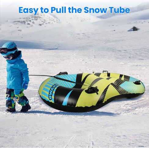 Snow Tube for Sledding Heavy Duty - Snow Sled for Kids and Adult - Double Seats Inflatable Sleds Snow Tubes with Towable Rope - 2 Person Extra Large Inner Tube Sledding for Winter Outdoor Sport Fun in Saudi Arabia