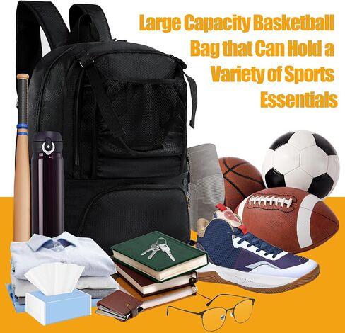 BALAPET Basketball Backpack Large Sports Bag with Shoes Compartment and Basketball Bag with Fence Hook for Basketball, Soccer,Volleyball& Equipment, Basketball, Swimming, Fitness, Travel Essentials in Saudi Arabia