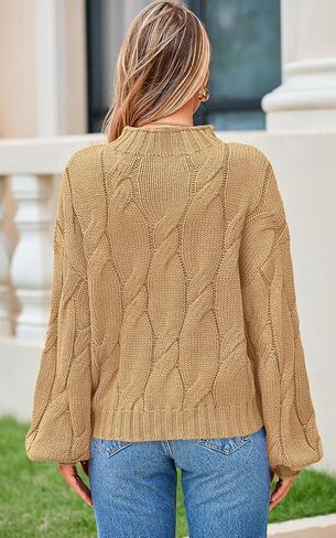 PRETTYGARDEN Women's Cable Knit Sweaters Casual Long Sleeve Crewneck Oversized Chunky Fall Winter Sweater Pullover Tops 2024 in Saudi Arabia