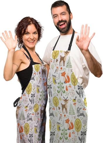 Kitchen Aprons for Women Antique Black Chemical Distillation Doodle Design Chef Apron Men for Cooking Restaurant BBQ Painting Crafting Gardening 27" (W) x 31" (H), Waterproof Apron in Saudi Arabia