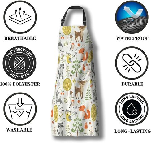 Kitchen Aprons for Women Antique Black Chemical Distillation Doodle Design Chef Apron Men for Cooking Restaurant BBQ Painting Crafting Gardening 27" (W) x 31" (H), Waterproof Apron in Saudi Arabia