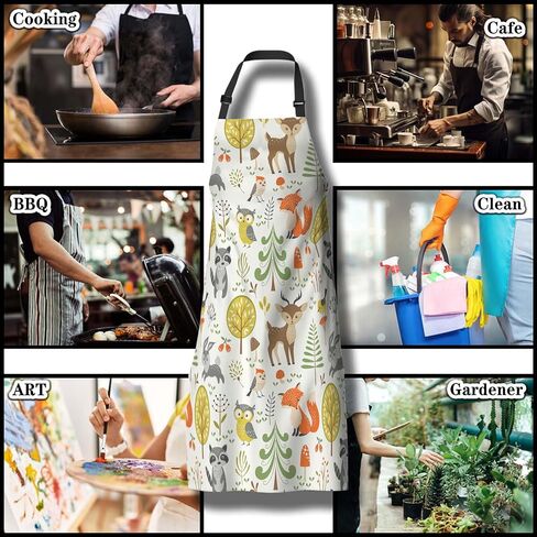 Kitchen Aprons for Women Antique Black Chemical Distillation Doodle Design Chef Apron Men for Cooking Restaurant BBQ Painting Crafting Gardening 27" (W) x 31" (H), Waterproof Apron in Saudi Arabia
