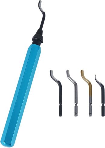 Deburrer Tool, Metal Handle Hand deburrer deburring Tools Burr Cutting with 4 Pieces Replacement Blades for Edge&Hole of 3D Printer, Plastic, Metal, Aluminum and Stainless Steel, Burr Remover in Saudi Arabia