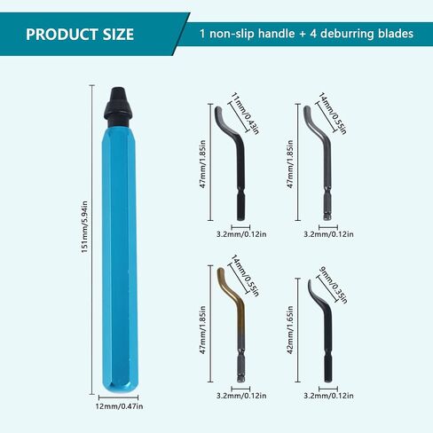 Deburrer Tool, Metal Handle Hand deburrer deburring Tools Burr Cutting with 4 Pieces Replacement Blades for Edge&Hole of 3D Printer, Plastic, Metal, Aluminum and Stainless Steel, Burr Remover in Saudi Arabia
