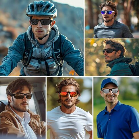 Sports Polarized Sunglasses for Men Women Wrap Around Sun Glasses Fishing Cycling Driving Running UV Protection in Saudi Arabia