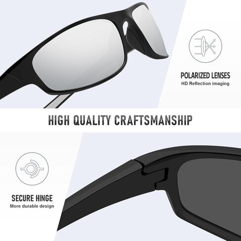Sports Polarized Sunglasses for Men Women Wrap Around Sun Glasses Fishing Cycling Driving Running UV Protection in Saudi Arabia