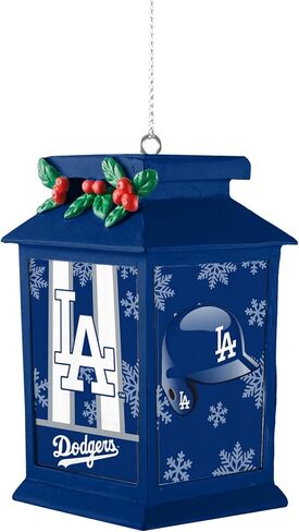 FOCO - MLB Baseball Team Holiday Light Up Lantern Xmas Christmas Tree Hanging Ornament (Los Angeles Dodgers) in Saudi Arabia