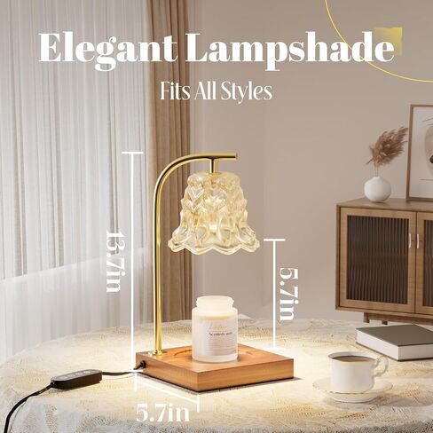 Linstaine Candle Warmer Lamp, Top-Down Electric Candle Warmer with Timmer, Dimmable Jar Candle Melter for Scented Wax with 50W Bulbs, Universal Fits, Gift for House Warming Mom Home Decor in Saudi Arabia