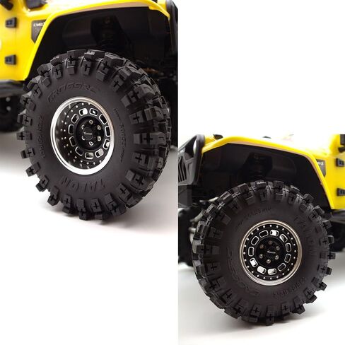 Aluminum RC 2.2 Beadlock Wheels Adjustable 2 Offsets Rims Hub for Axial Ryft Upgrades 1/10 Crawle Car Wheel and Tires Remote Control SCX10 Trx4m(4PC) (Black ＆Titanium gdlden) in Kuwait