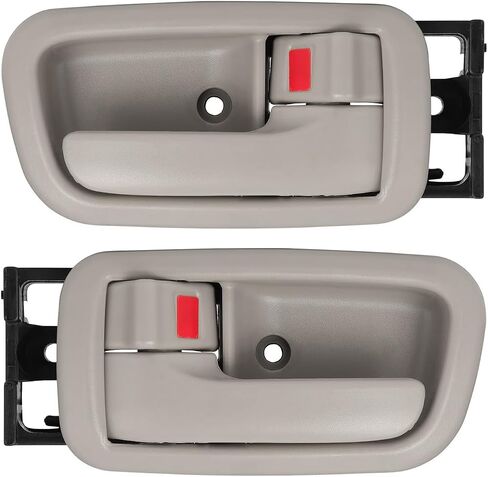 Interior Door Handles with Bezel Fit for Toyota Tundra 2000 2001 2002 2003 2004 2005 2006 Replacement for 692070C010B1 692080C010B1 81290 81294 Left Driver Right Passenger Door Handle (Beige) in Kuwait