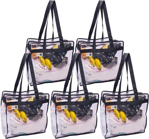 Clear Stadium Approved Bags 12x6x12 Transparent Tote, Zipper and Handles for Concerts, Sporting Events, Work, Gym in Saudi Arabia