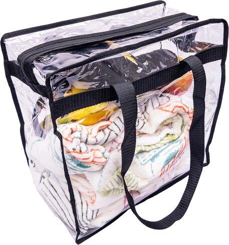 Clear Stadium Approved Bags 12x6x12 Transparent Tote, Zipper and Handles for Concerts, Sporting Events, Work, Gym in Saudi Arabia