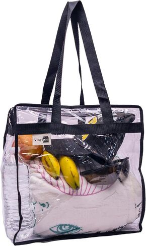 Clear Stadium Approved Bags 12x6x12 Transparent Tote, Zipper and Handles for Concerts, Sporting Events, Work, Gym in Saudi Arabia