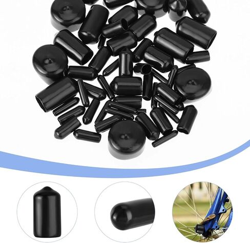 160 Pcs Rubber End Caps 2/25'' to 4/5'' Vinyl End Caps Flexible Rubber Caps Vinyl Tube Bolt Cap Rubber Screw Covers Black Bolt End Caps Screw Caps Thread Protectors for Metal Tube Rod Bolt(9 Sizes) in Saudi Arabia